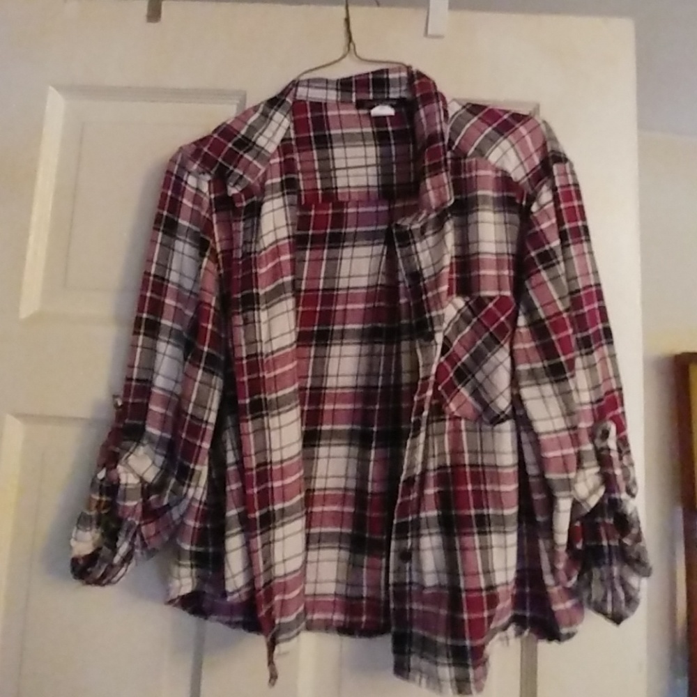 💃Plaid cropped cotton shirt💃